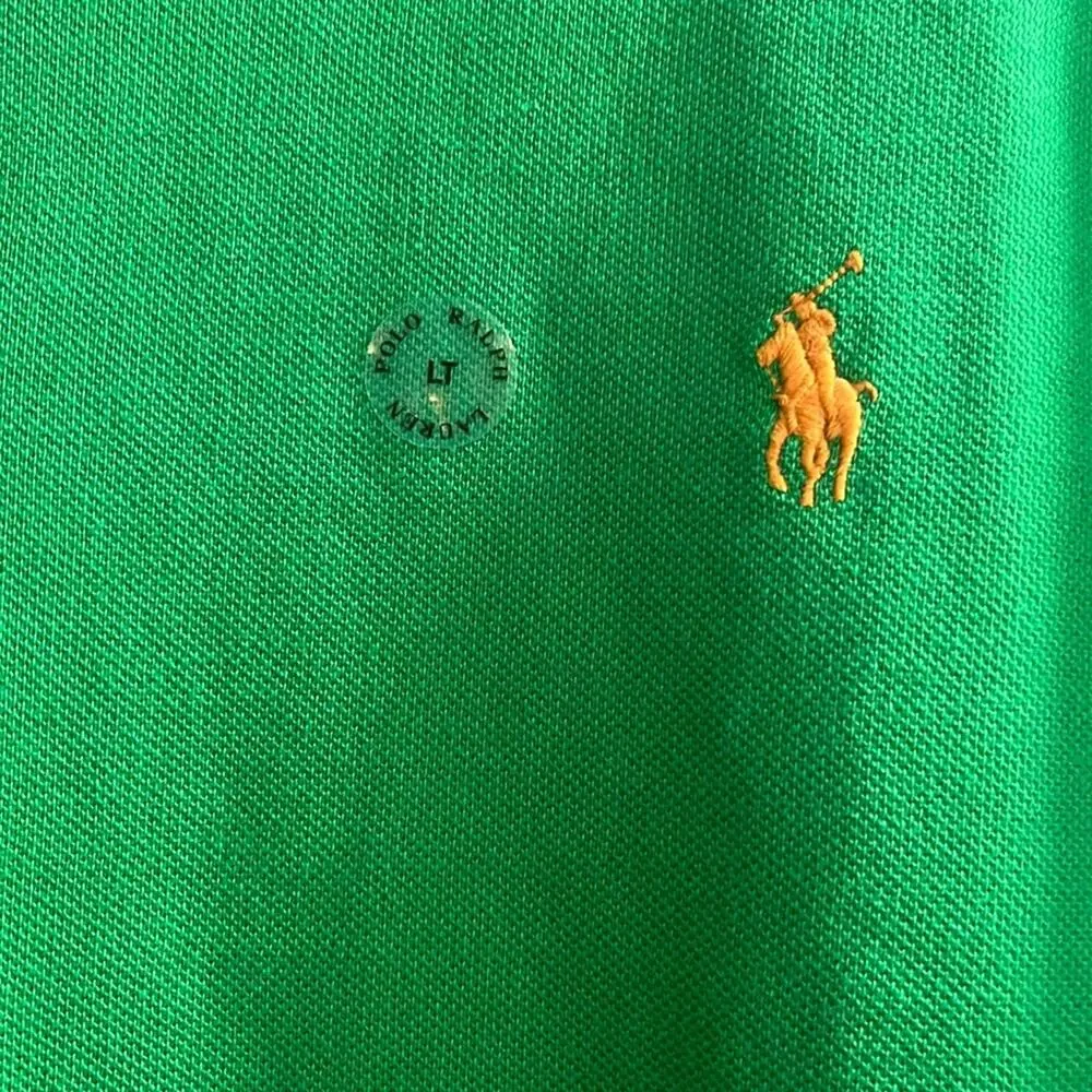 POLO RALPH LAUREN Tall Short Sleeve Iconic Mesh Classic Polo Green Size LT - Picture 3 of 3